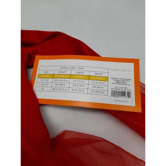 Devil Red Dress Costume Costplay Girl Tulle Skirt attached Horns Hood S (4-6) - Picture 9 of 10